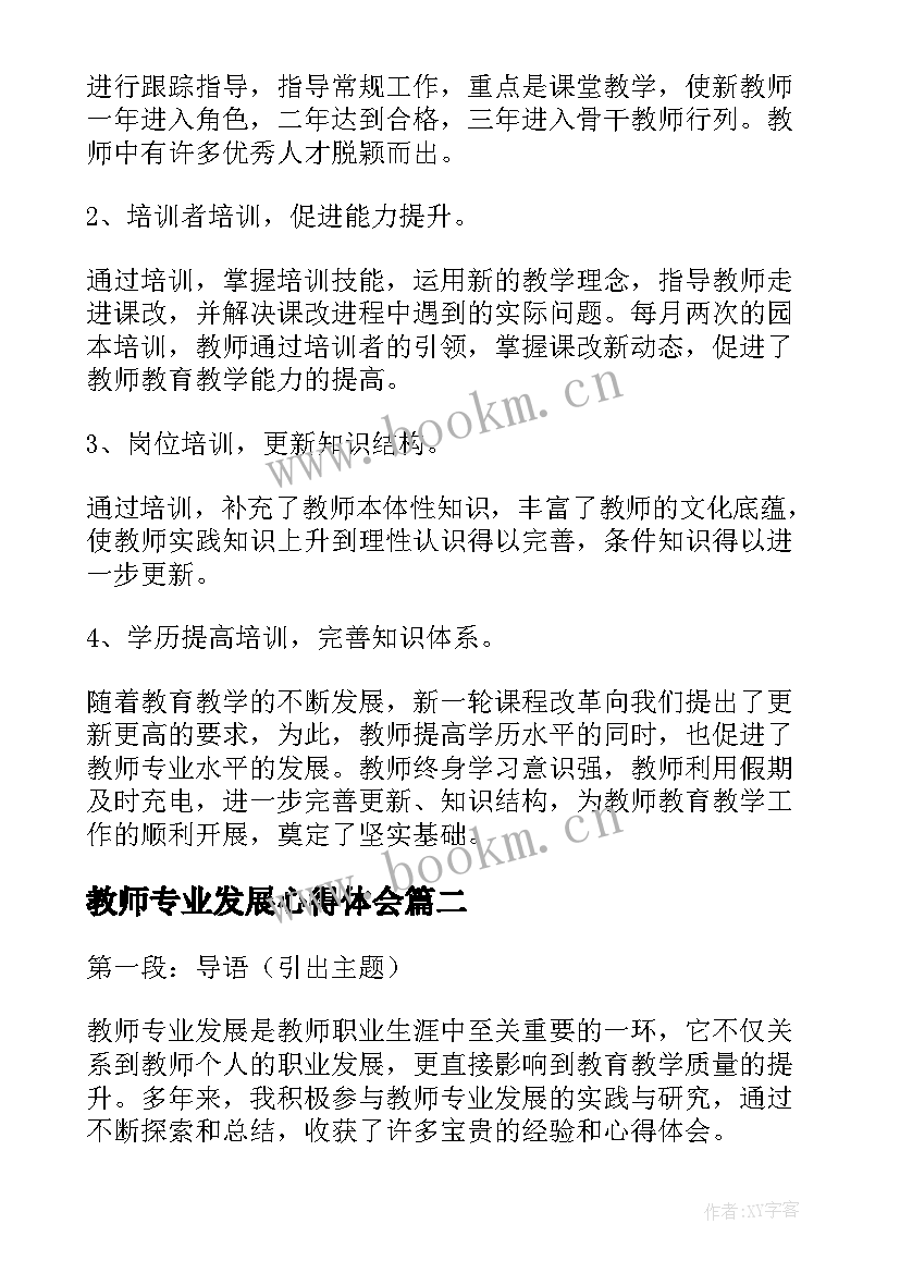 最新教师专业发展心得体会 教师专业发展学习心得体会(优质14篇)