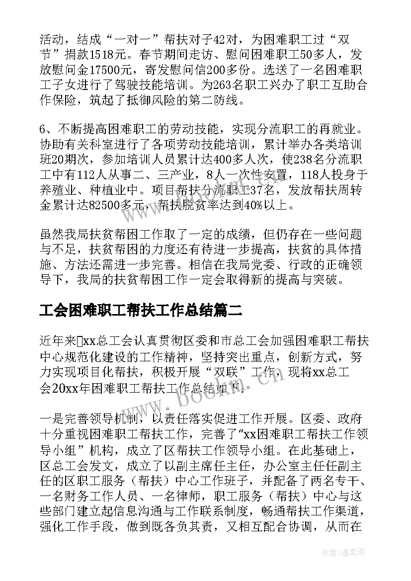 最新工会困难职工帮扶工作总结 工会困难帮扶工作总结(模板8篇)