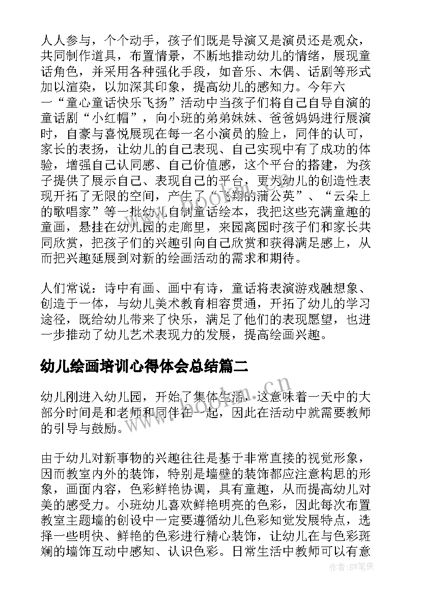 2023年幼儿绘画培训心得体会总结(汇总5篇)