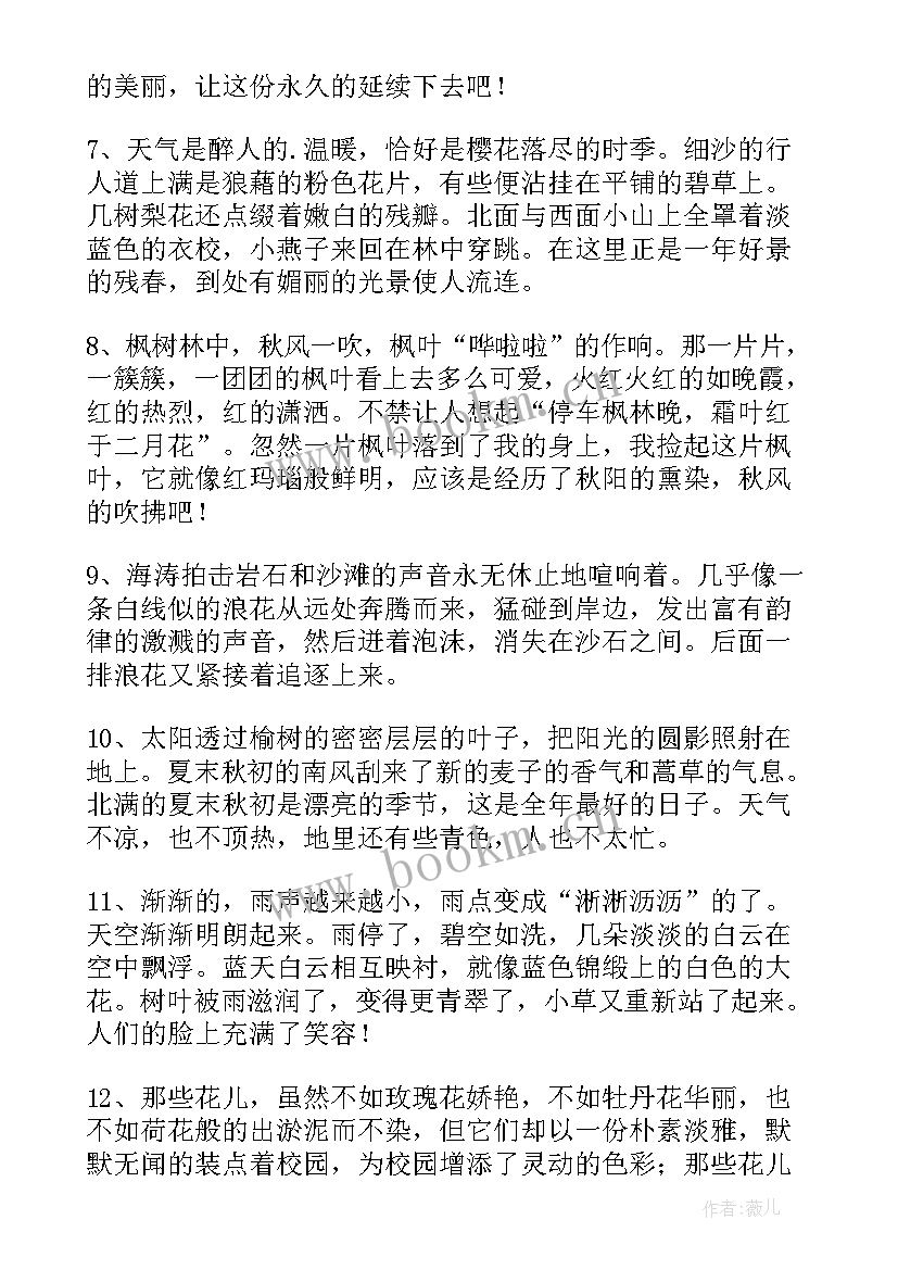 2023年景物段落摘抄(实用8篇)