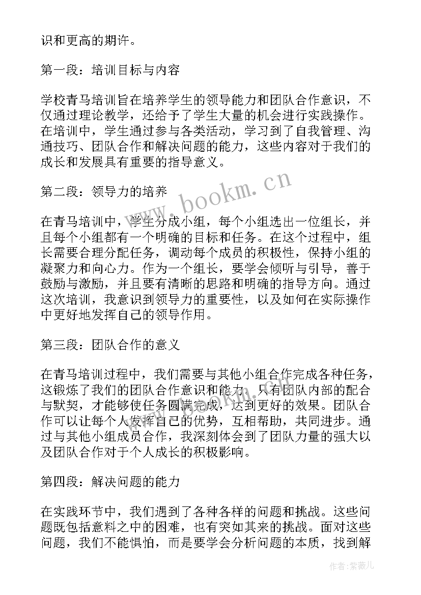 2023年青马培训心得感受 青马培训心得体会(大全14篇)