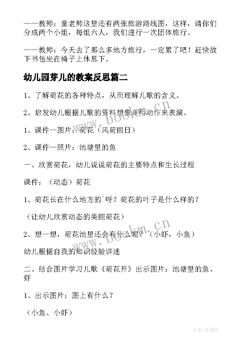 2023年幼儿园芽儿的教案反思(精选12篇)