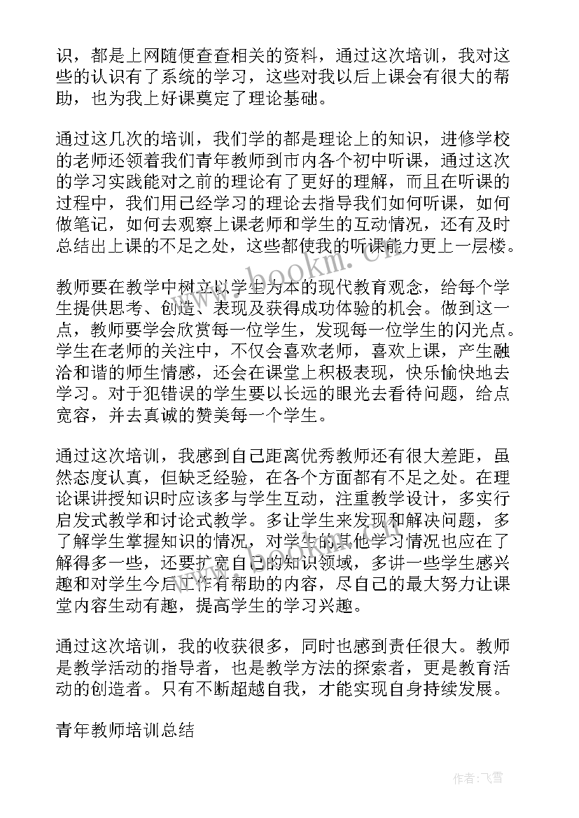 2023年青年教师培训心得体会(汇总16篇)