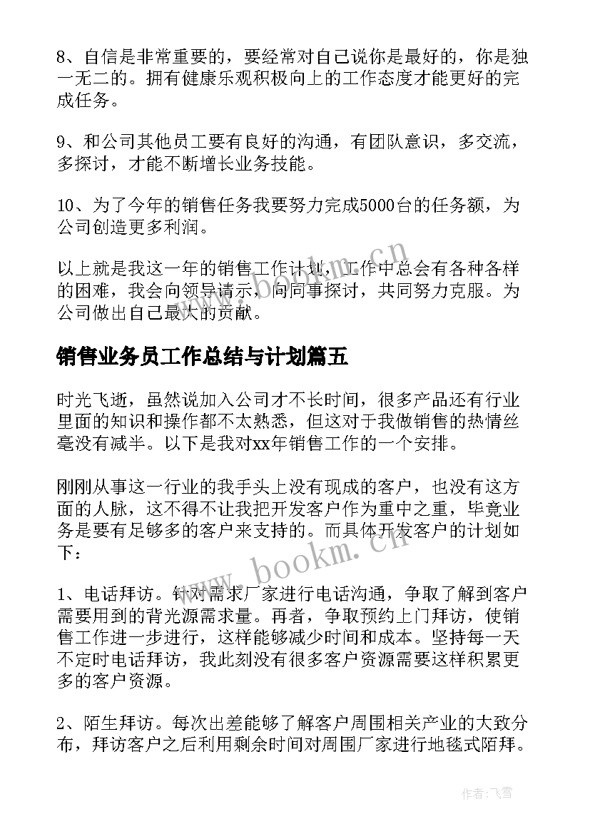 销售业务员工作总结与计划 销售业务员工作计划(模板11篇)