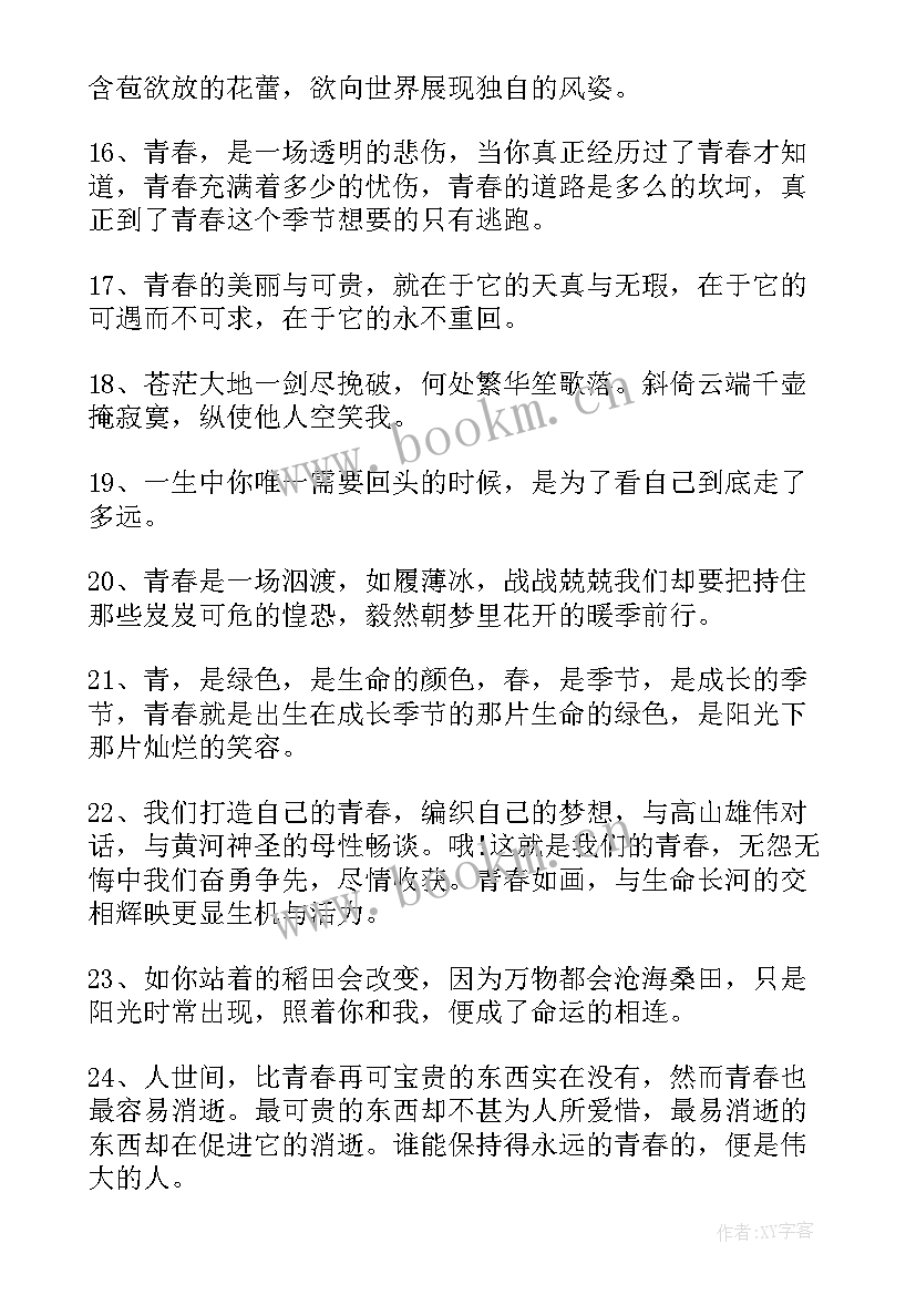 2023年和青春的句子唯美短句(精选12篇)