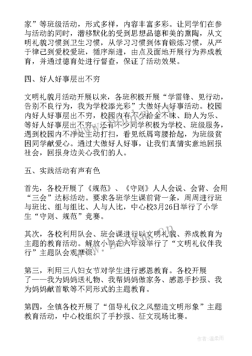 最新文明礼仪活动体会 文明礼仪活动总结(大全9篇)