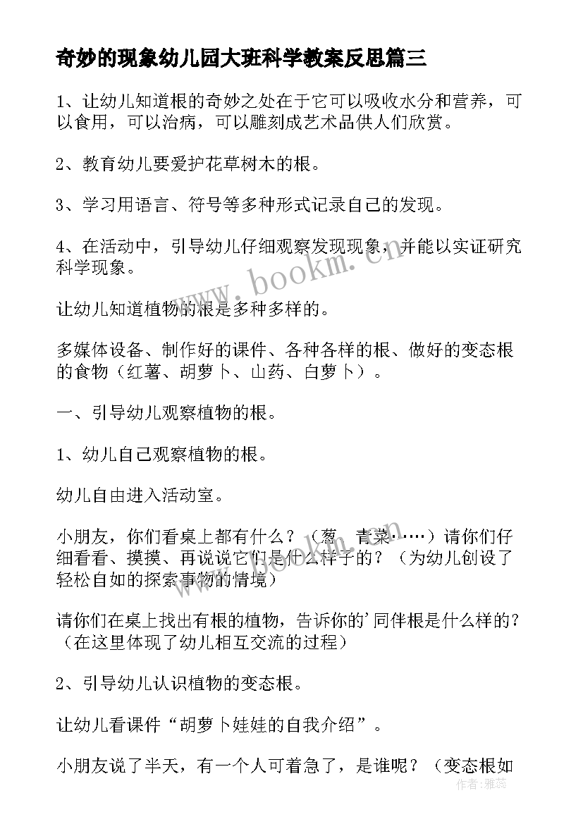 2023年奇妙的现象幼儿园大班科学教案反思(优质8篇)