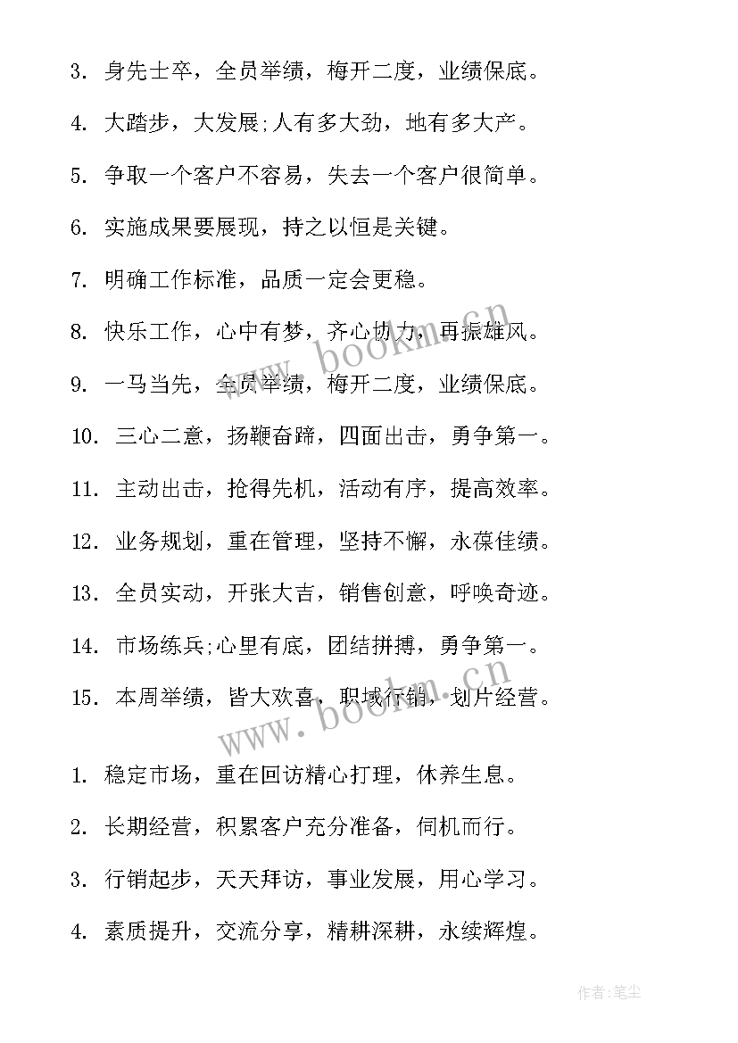 最新电话销售团队励志口号标语(大全10篇)