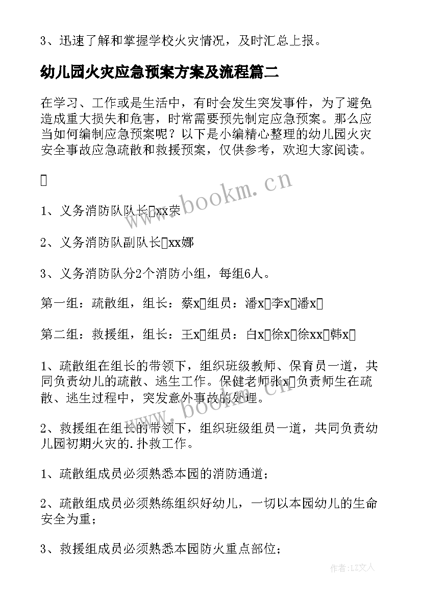 幼儿园火灾应急预案方案及流程 幼儿园火灾应急预案(优秀11篇)