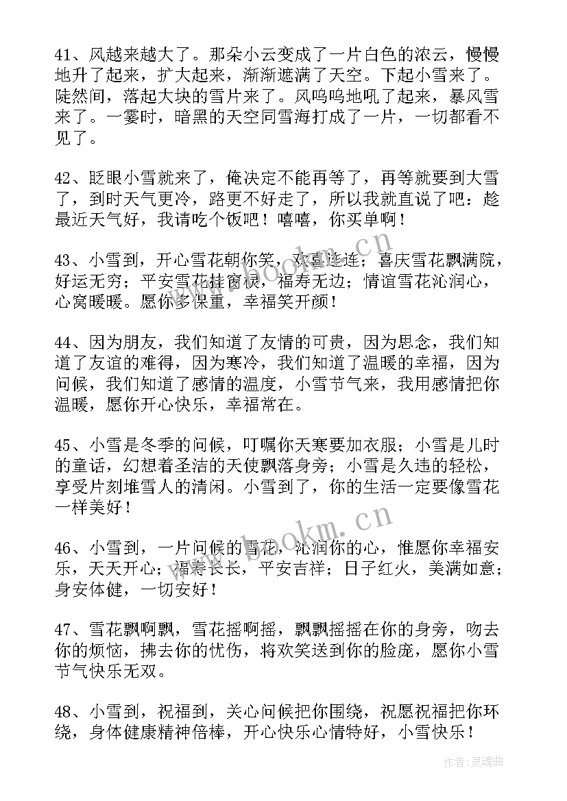 最新小雪节气的祝福句子 小雪节气祝福语(模板19篇)