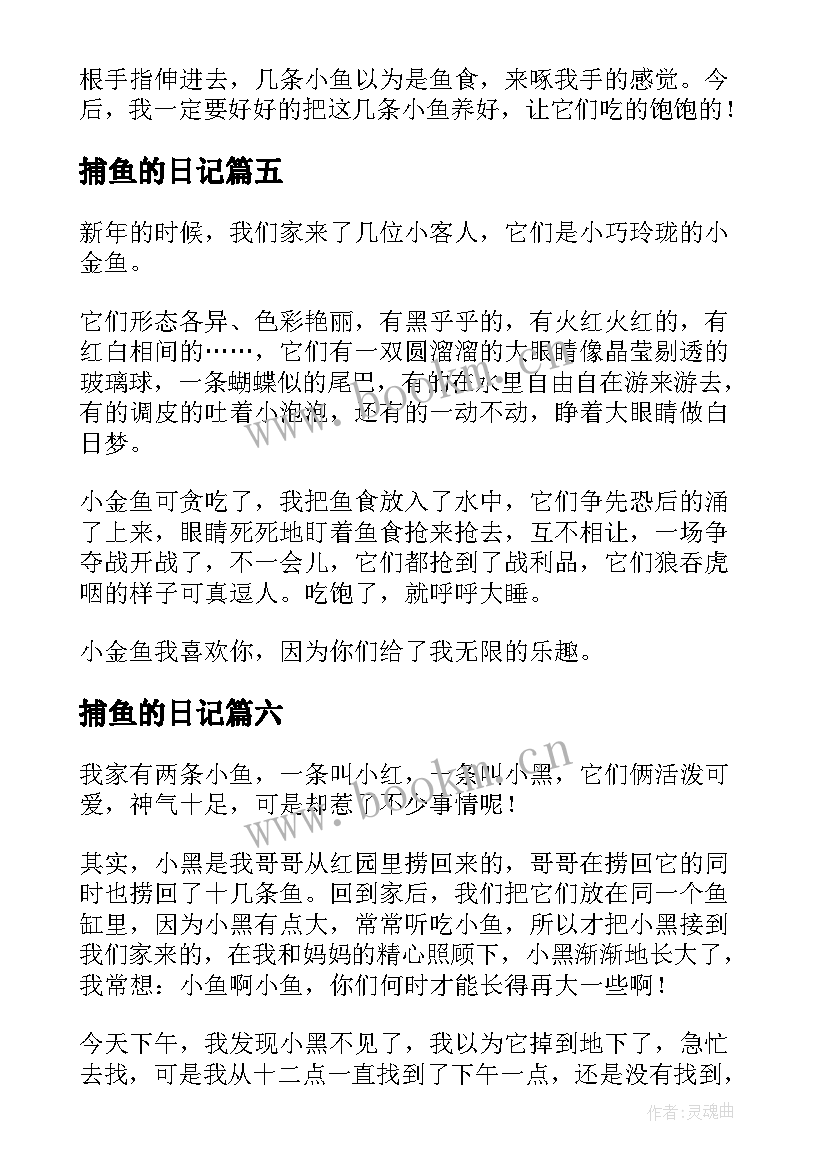 捕鱼的日记(模板11篇)