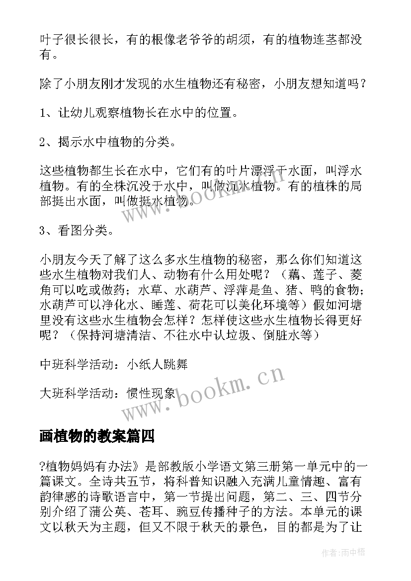 2023年画植物的教案(精选15篇)