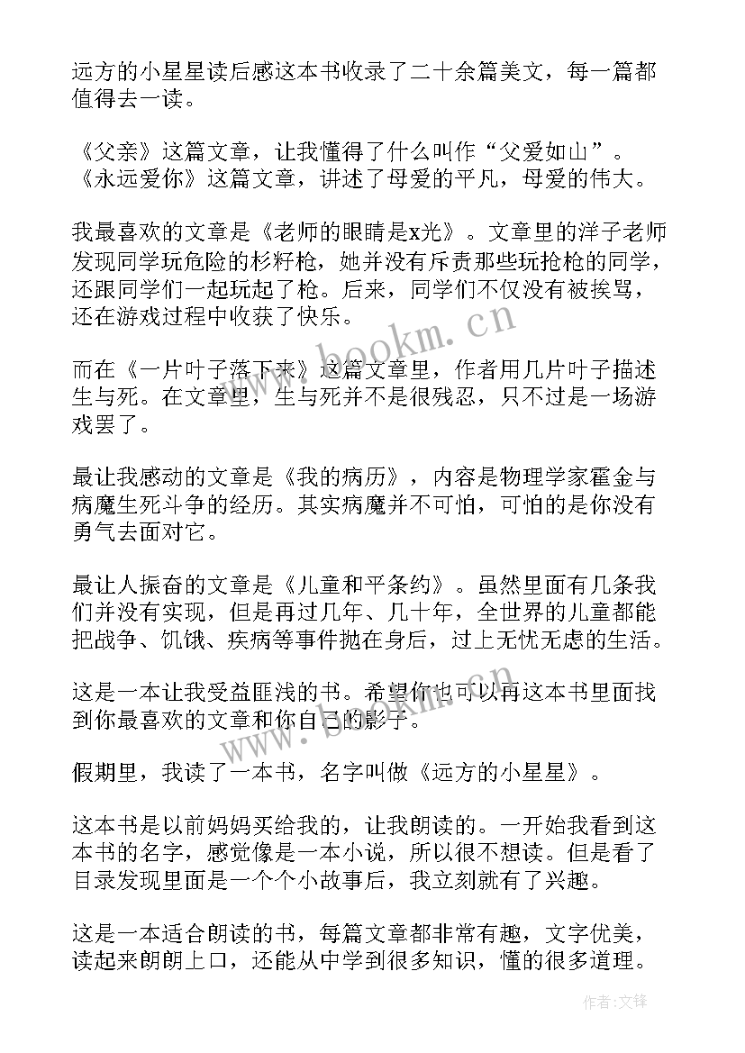 2023年远方的远读后感 远方的矢车菊读后感(实用16篇)