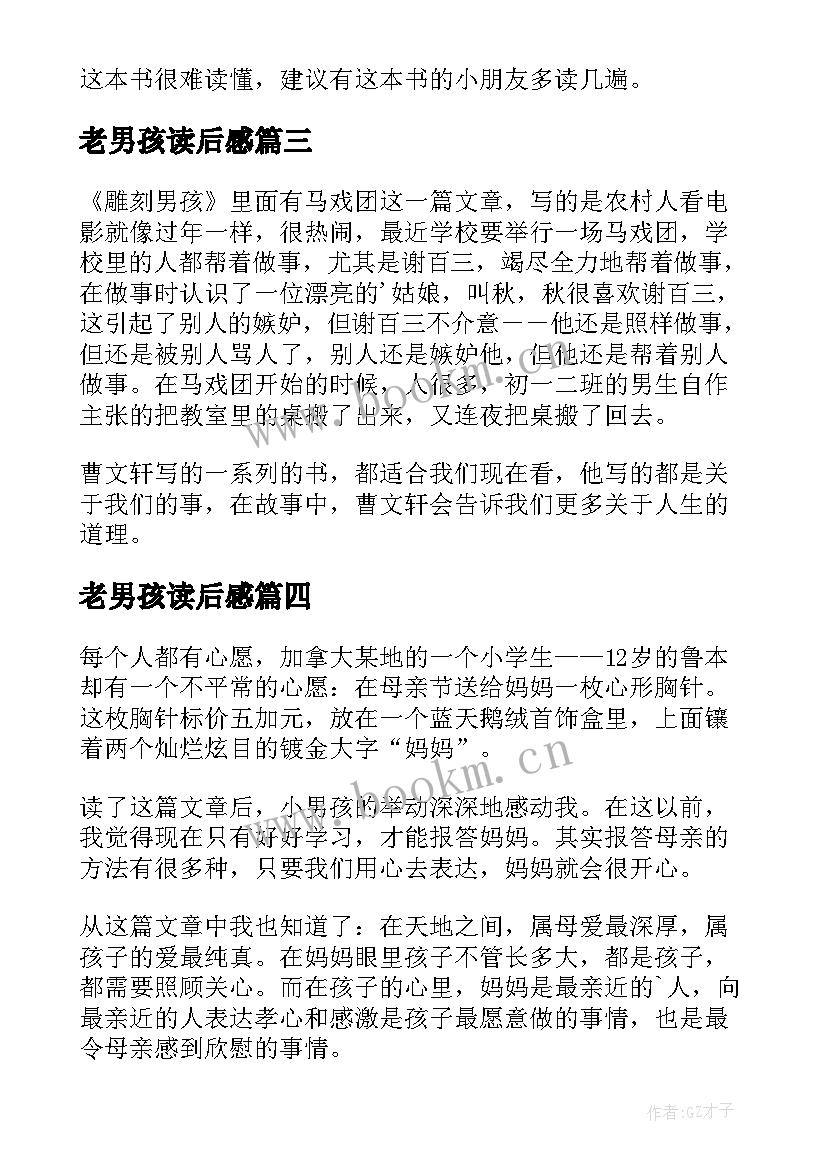 老男孩读后感 手斧男孩读后感(精选9篇)