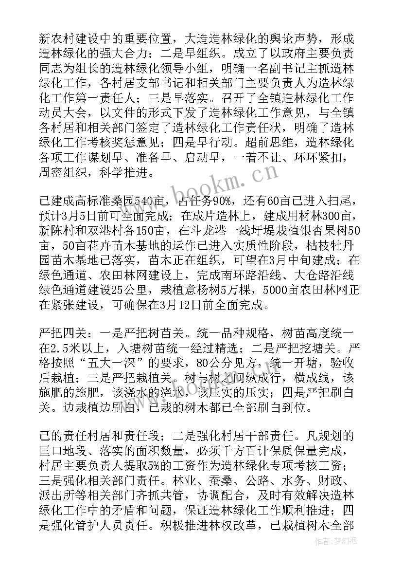 2023年镇造林绿化工作总结报告 造林绿化工作总结(通用8篇)