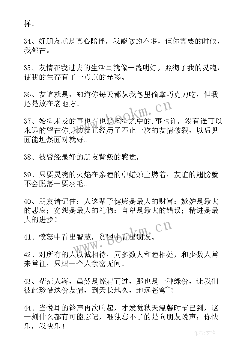 2023年朋友情谊的经典句子(通用8篇)