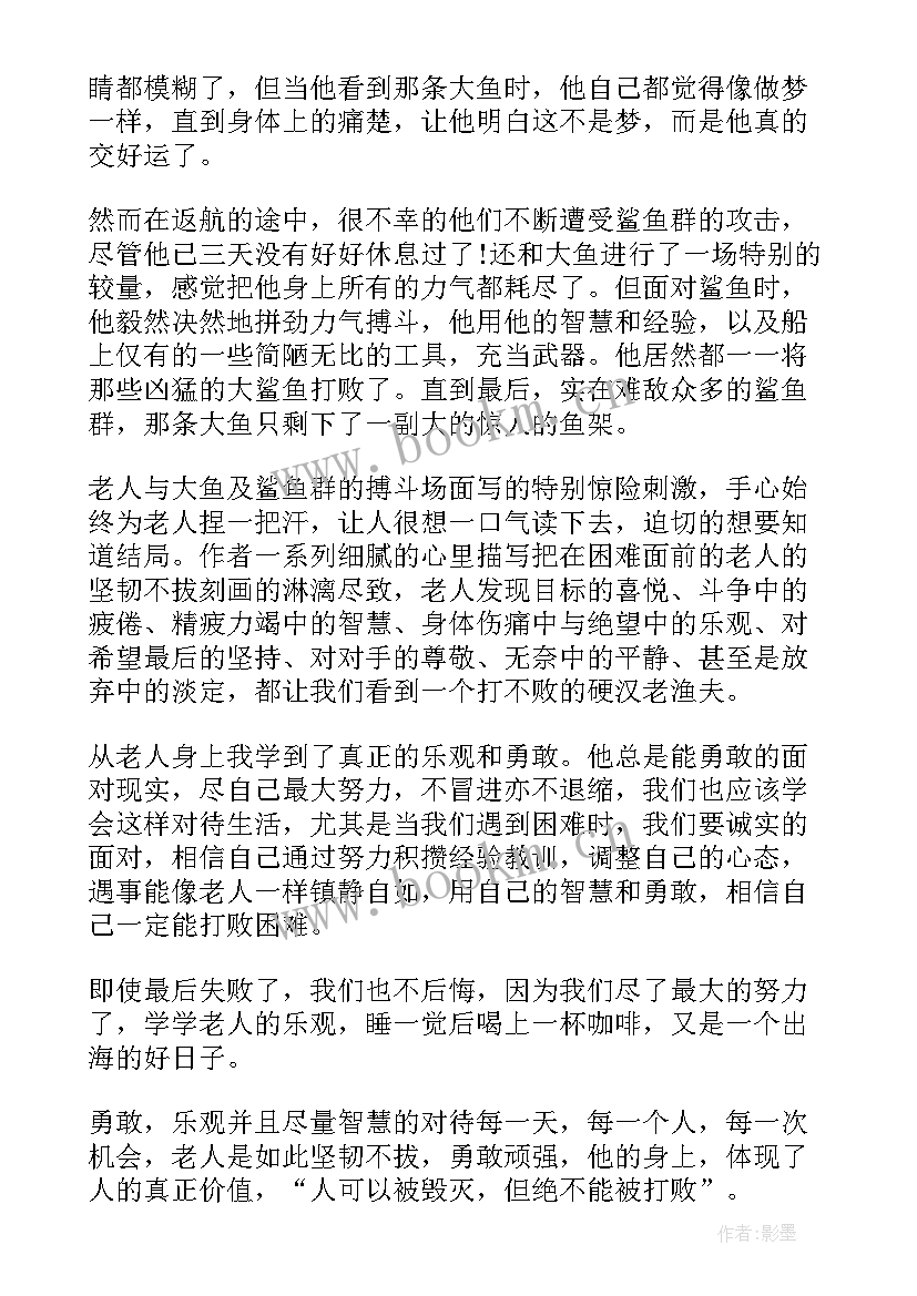 老人与海的读后感想(汇总13篇)