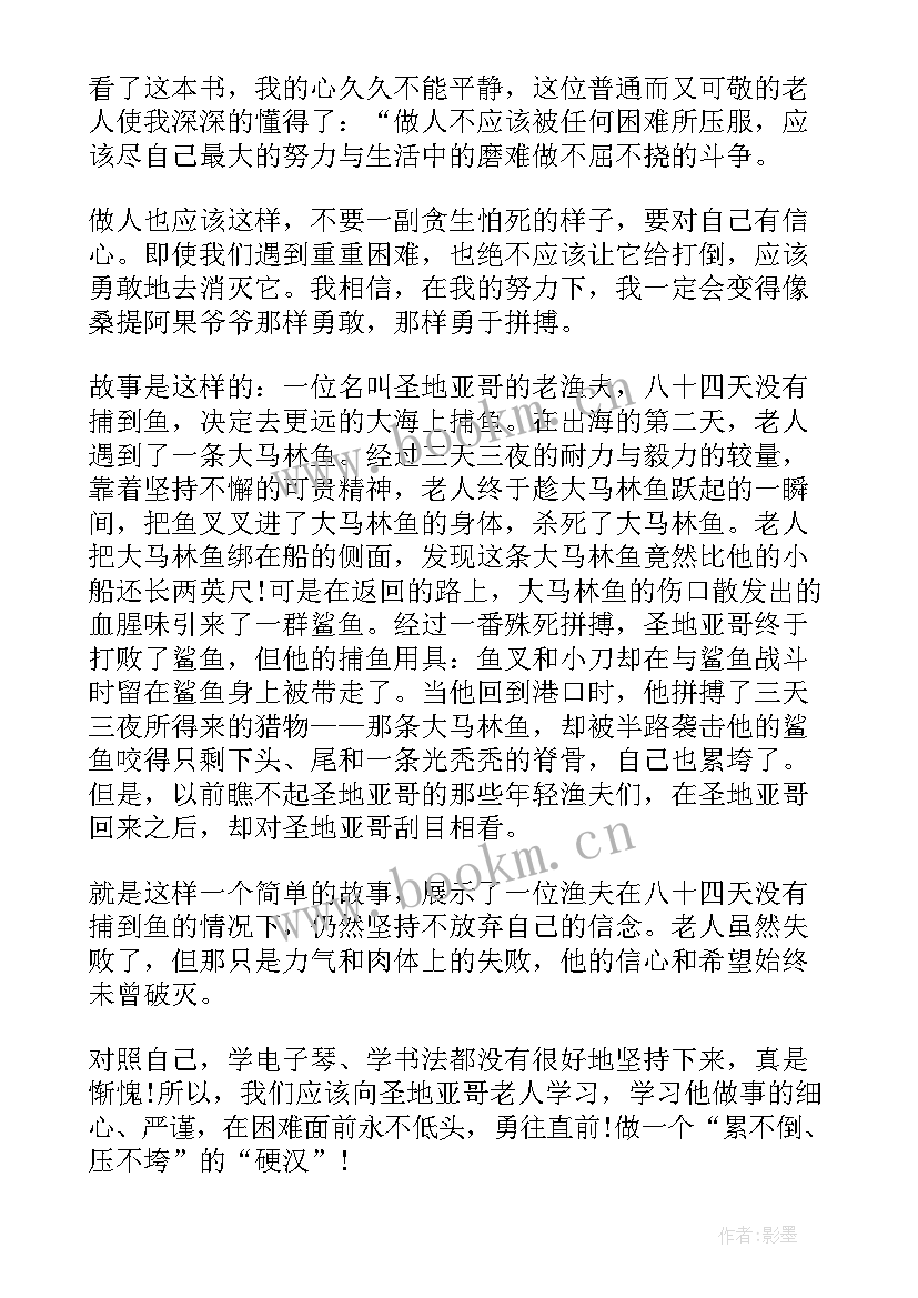 老人与海的读后感想(汇总13篇)