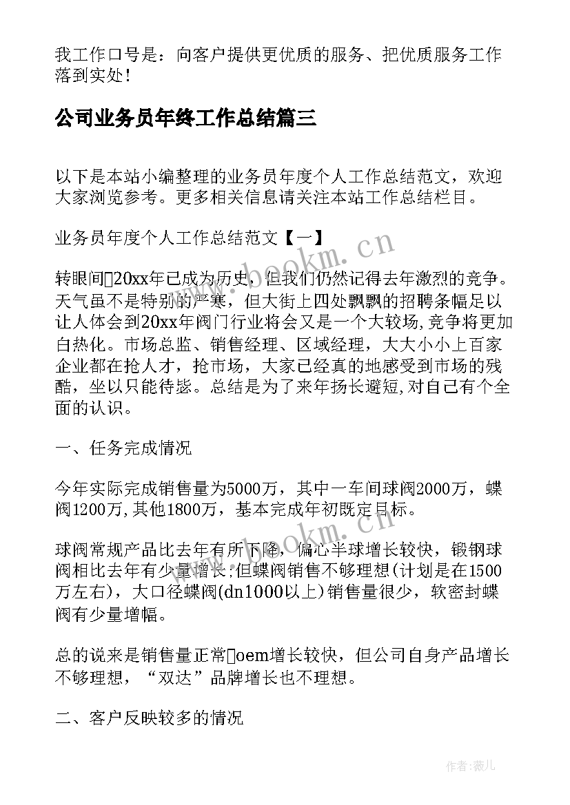 2023年公司业务员年终工作总结(通用17篇)