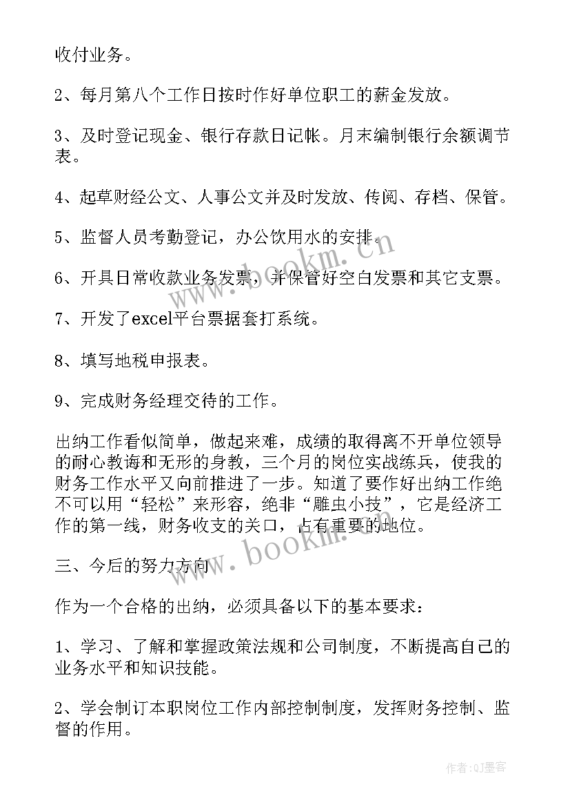 最新出纳个人年终工作总结 出纳年终个人工作总结(优质11篇)