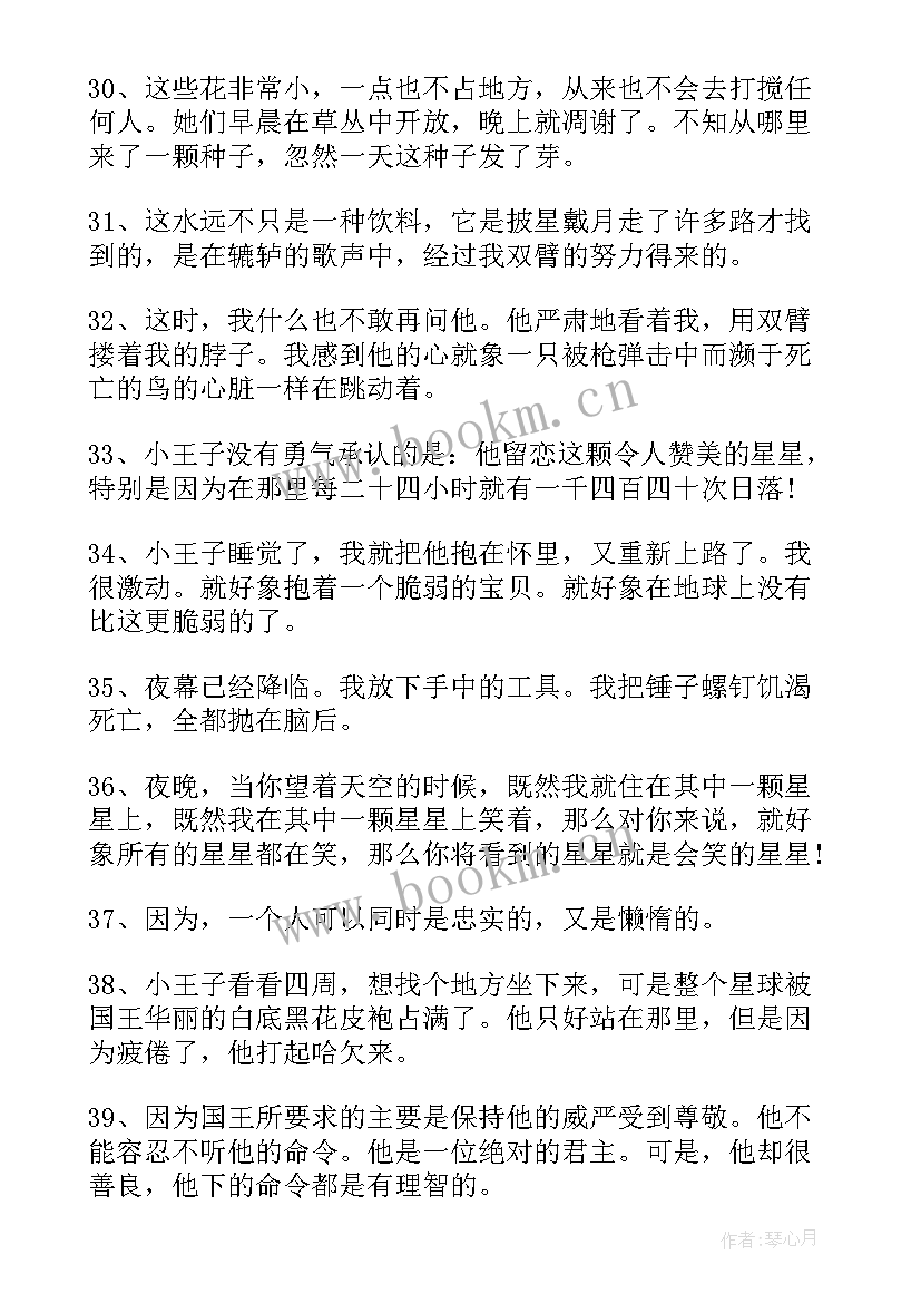 最新小王子好句英文 小王子的好词好句(优秀8篇)