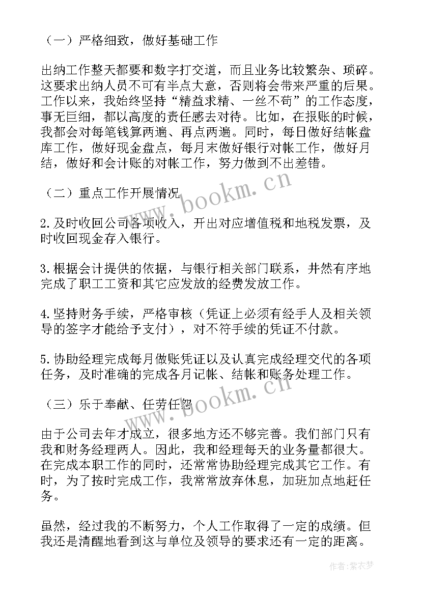 公司出纳人员个人工作总结 公司出纳人员年终个人工作总结(实用19篇)