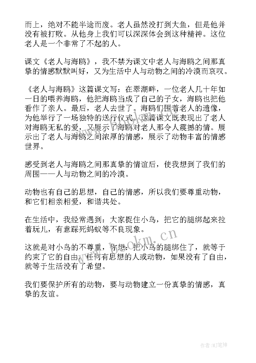 最新老人与海读后感 小说老人与海读后感(大全8篇)