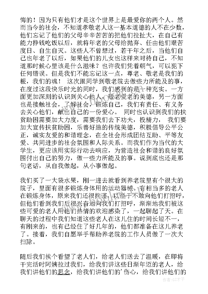 2023年敬老院社会实践心得体会(模板10篇)