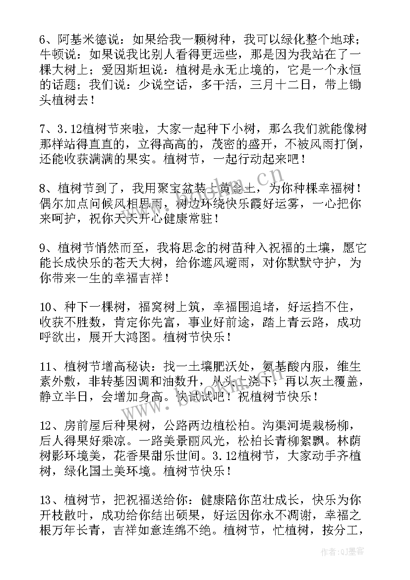 最新祝植树节快乐的祝福语摘录(通用18篇)