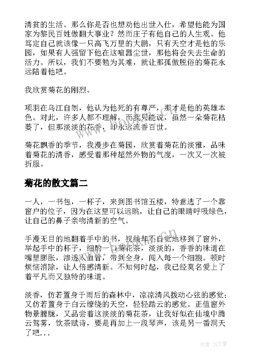 2023年菊花的散文(通用8篇)