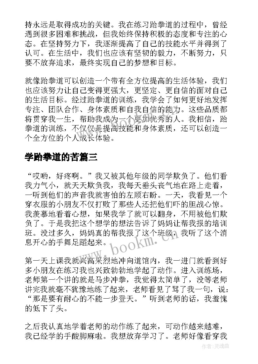 2023年学跆拳道的苦 论跆拳道心得体会(精选19篇)