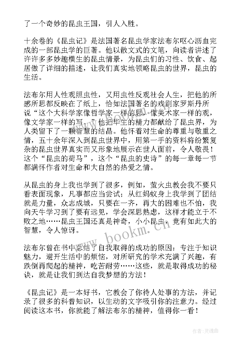 最新作品昆虫记的读书笔记摘抄 昆虫记的读书笔记(实用14篇)