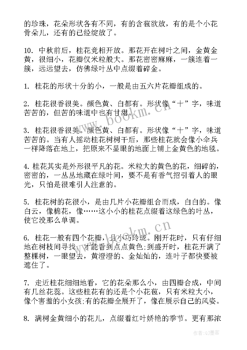 2023年桂花好词好句好段摘抄(大全8篇)