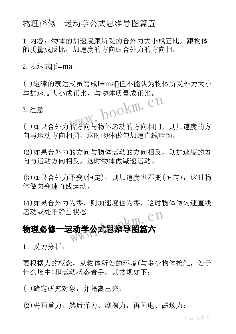 2023年物理必修一运动学公式思维导图 高一物理必修知识点归纳总结(大全8篇)