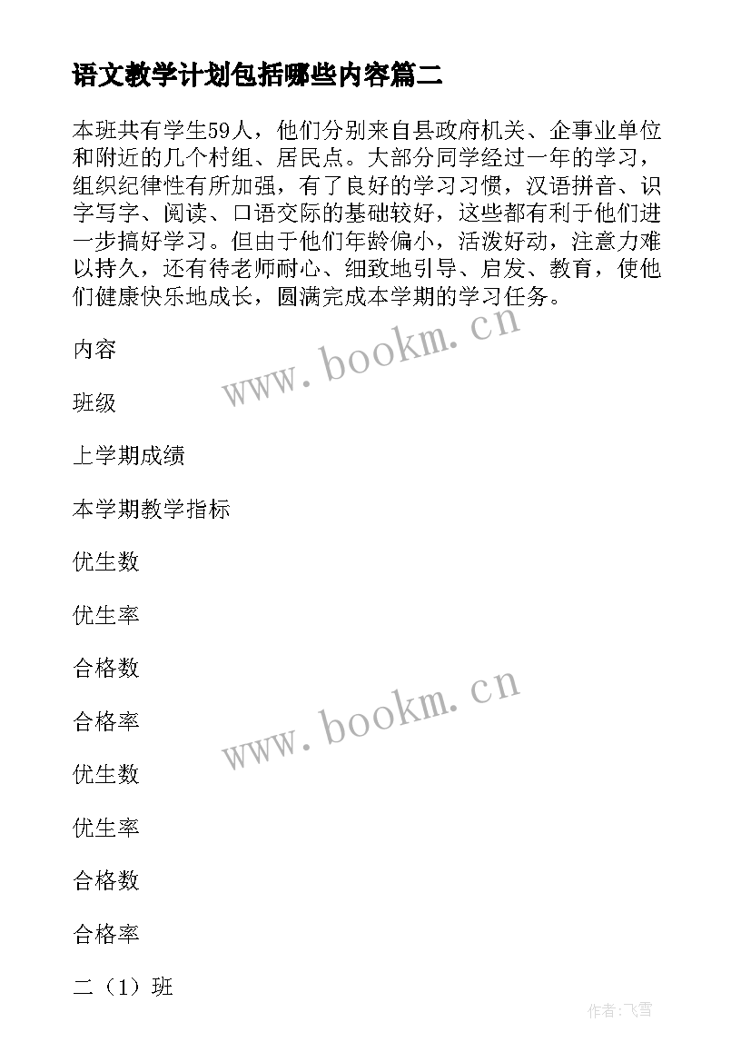 最新语文教学计划包括哪些内容 语文教学计划(优秀16篇)