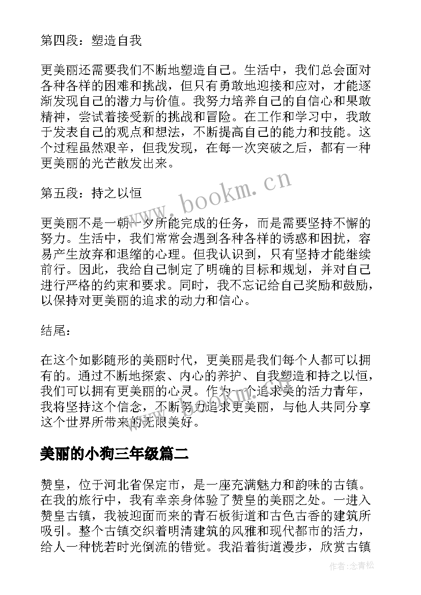 美丽的小狗三年级 更美丽心得体会(精选10篇)