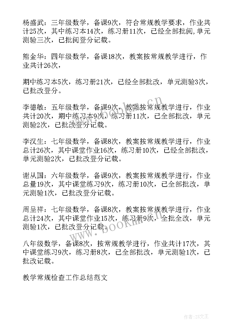 初中教学常规检查美篇 教学常规检查工作总结(优秀12篇)