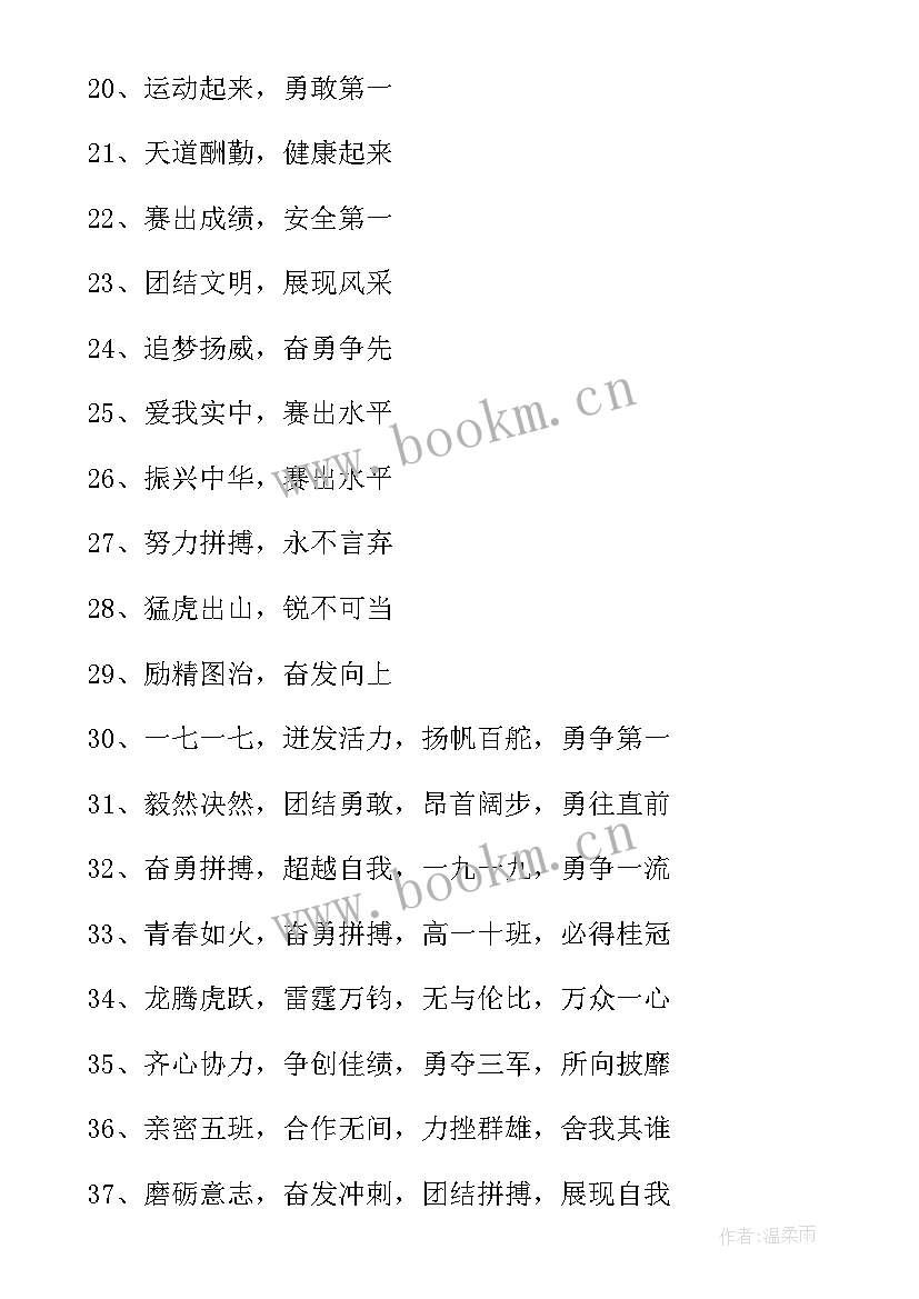 学校班级运动会口号标语 学校冬季运动会班级口号(实用8篇)