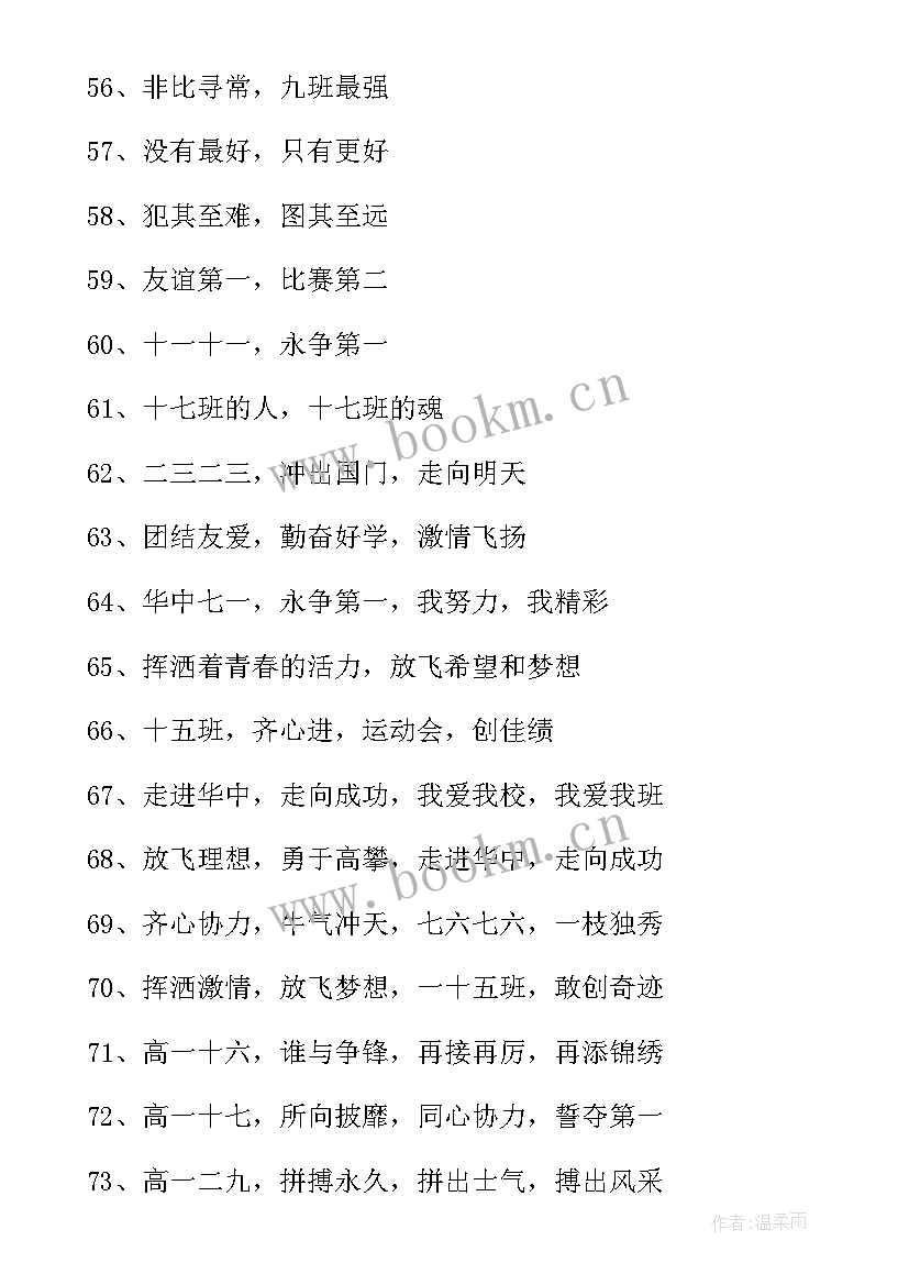 学校班级运动会口号标语 学校冬季运动会班级口号(实用8篇)