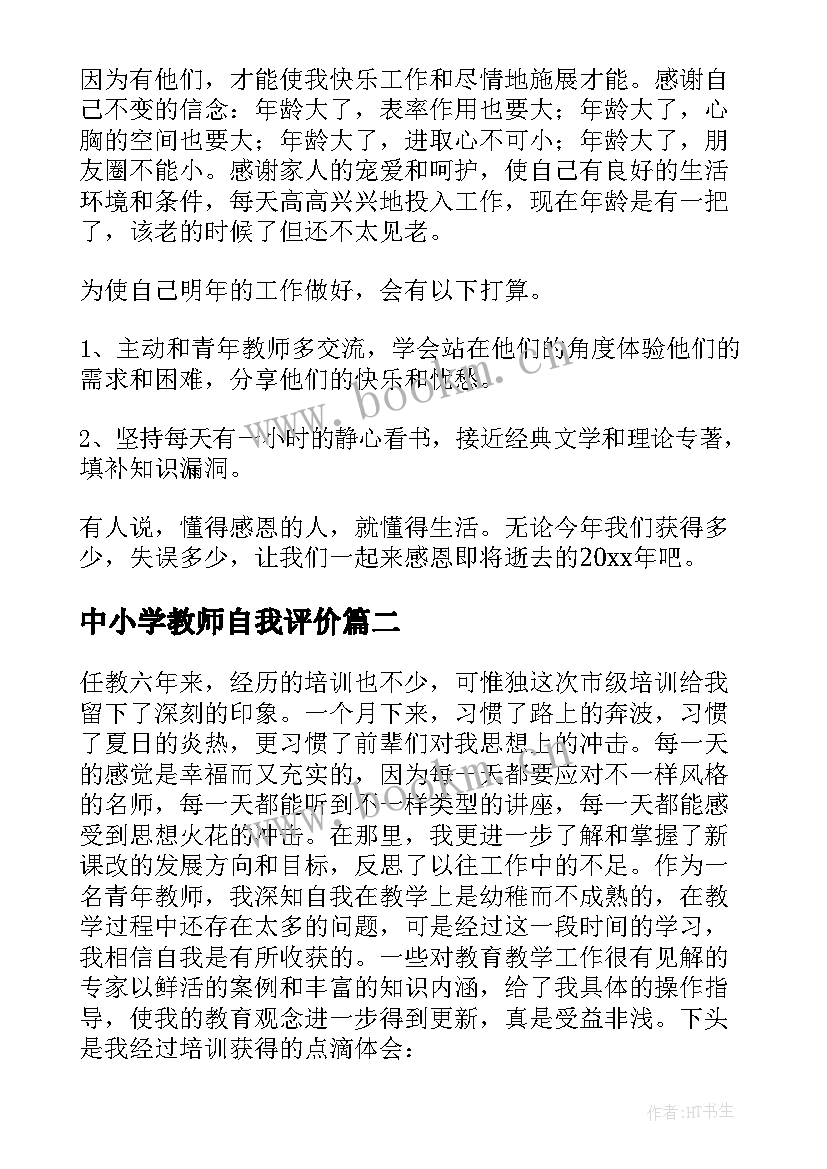 最新中小学教师自我评价(优质17篇)