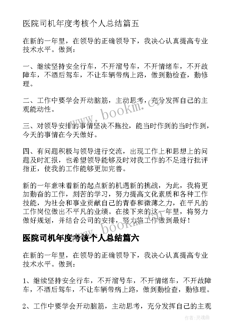 医院司机年度考核个人总结(大全12篇)