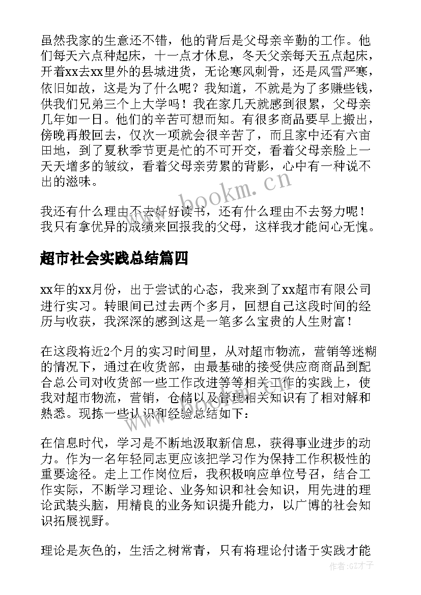 2023年超市社会实践总结(模板8篇)