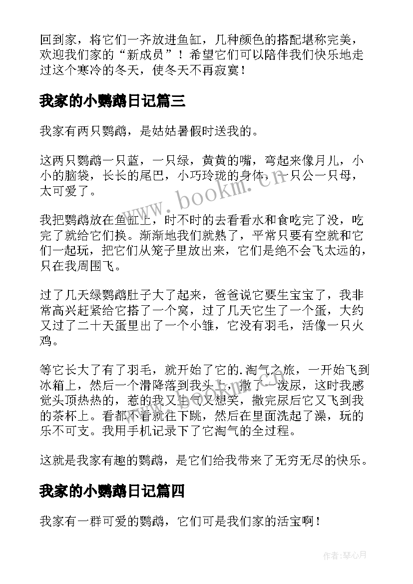 我家的小鹦鹉日记(模板11篇)