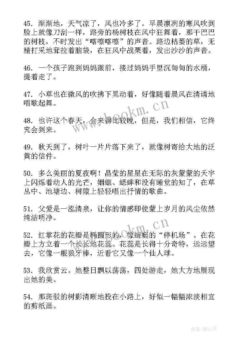 2023年四年级摘抄好段落 段落句子摘抄四年级句(实用5篇)