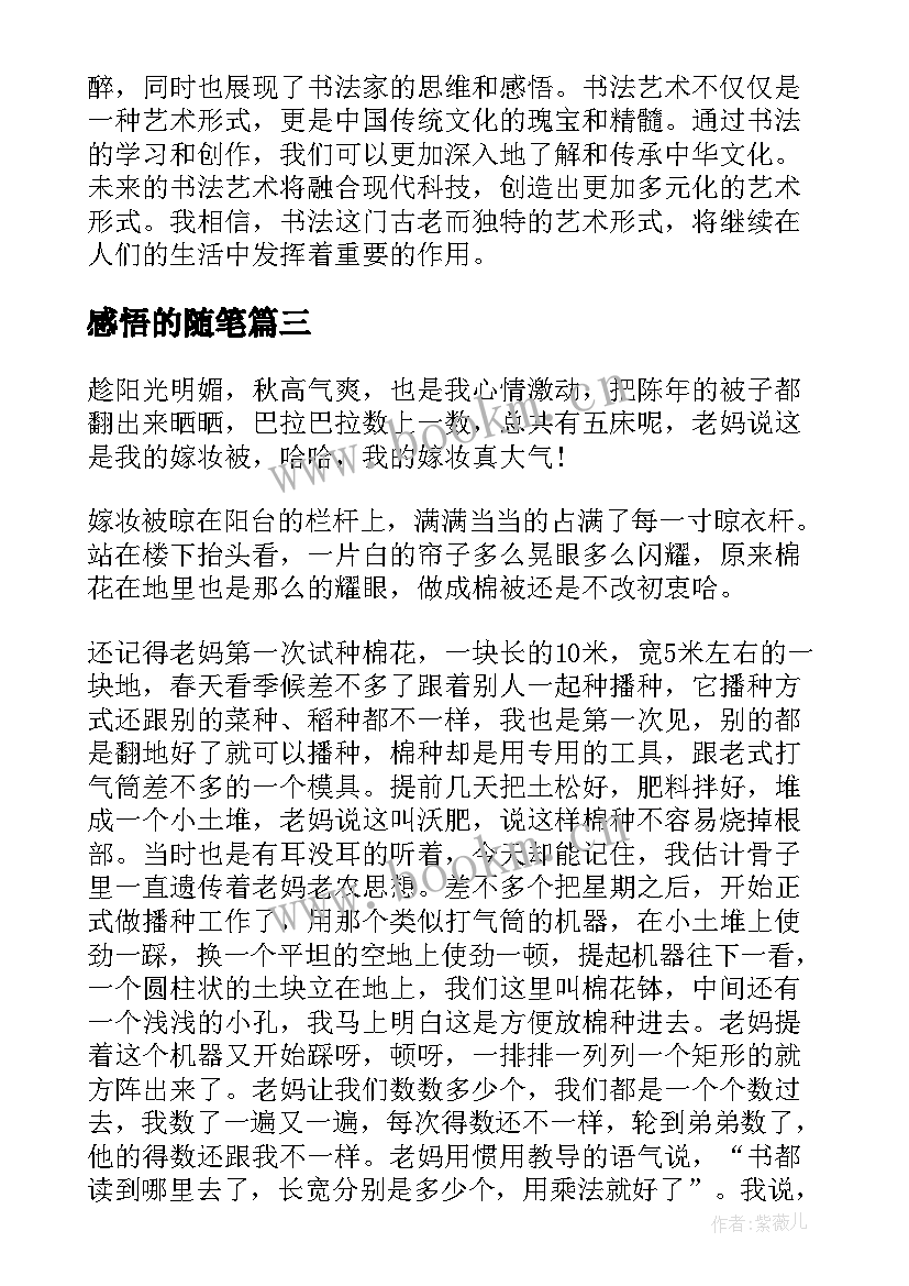 感悟的随笔 生活感悟随笔感悟随笔(精选19篇)