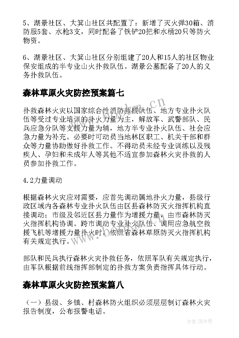 森林草原火灾防控预案 森林草原火灾事件应急预案(模板8篇)