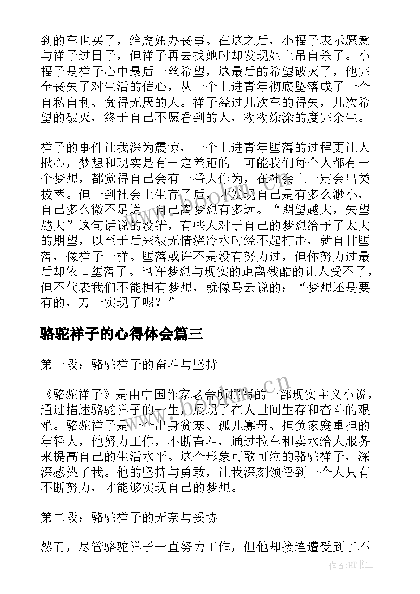 2023年骆驼祥子的心得体会(模板16篇)