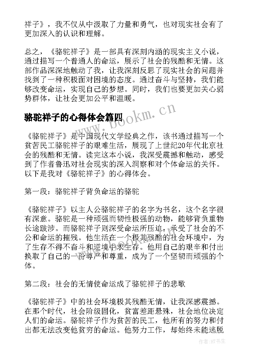 2023年骆驼祥子的心得体会(模板16篇)