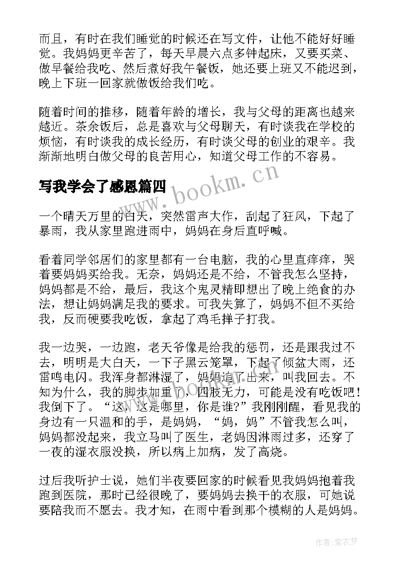 2023年写我学会了感恩 我学会了感恩(实用20篇)