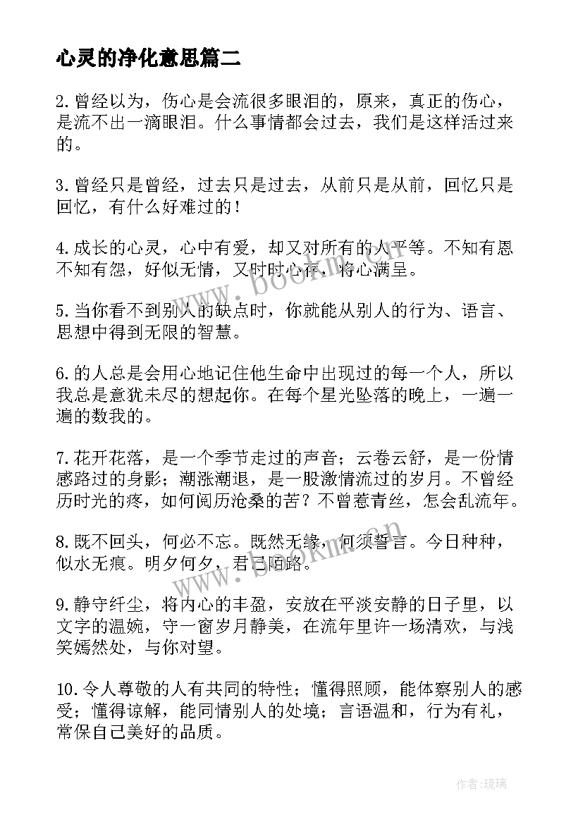 心灵的净化意思 净化心灵心得体会(模板18篇)